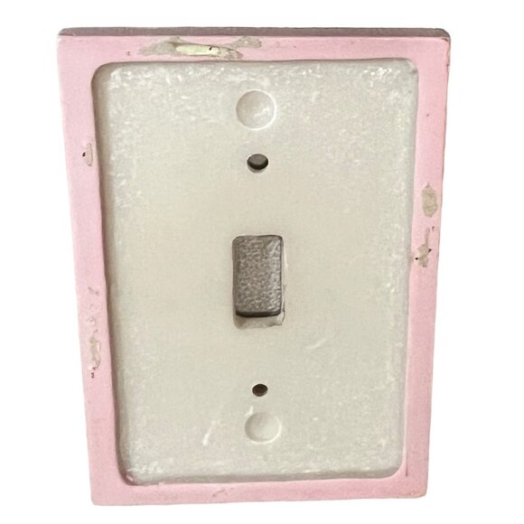 Vintage Hand-Painted Floral Ceramic Single Light Switch Cover Plate - Picture 2 of 6